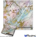Decal Skin compatible with Sony PS3 Slim Cotton Candy Gilded Marble