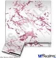 Decal Skin compatible with Sony PS3 Slim Pink and White Gilded Marble