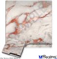 Decal Skin compatible with Sony PS3 Slim Rose Gold Gilded Marble