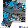 Decal Skin compatible with Sony PS3 Slim Baja 0032 Blue Medium