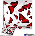 Decal Skin compatible with Sony PS3 Slim Butterflies Red