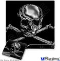 Decal Skin compatible with Sony PS3 Slim Chrome Skull on Black