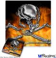 Decal Skin compatible with Sony PS3 Slim Chrome Skull on Fire