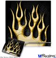 Decal Skin compatible with Sony PS3 Slim Metal Flames Yellow