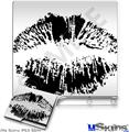 Decal Skin compatible with Sony PS3 Slim Big Kiss Black on White