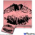 Decal Skin compatible with Sony PS3 Slim Big Kiss Black on Pink