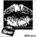 Decal Skin compatible with Sony PS3 Slim Big Kiss White on Black