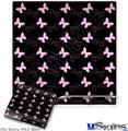 Decal Skin compatible with Sony PS3 Slim Pastel Butterflies Pink on Black