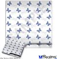 Decal Skin compatible with Sony PS3 Slim Pastel Butterflies Blue on White