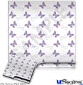 Decal Skin compatible with Sony PS3 Slim Pastel Butterflies Purple on White