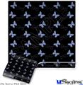 Decal Skin compatible with Sony PS3 Slim Pastel Butterflies Blue on Black