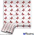 Decal Skin compatible with Sony PS3 Slim Pastel Butterflies Red on White
