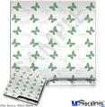Decal Skin compatible with Sony PS3 Slim Pastel Butterflies Green on White