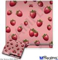 Decal Skin compatible with Sony PS3 Slim Strawberries on Pink