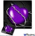 Decal Skin compatible with Sony PS3 Slim Barbwire Heart Purple