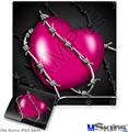 Decal Skin compatible with Sony PS3 Slim Barbwire Heart Hot Pink
