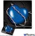 Decal Skin compatible with Sony PS3 Slim Barbwire Heart Blue