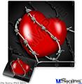 Decal Skin compatible with Sony PS3 Slim Barbwire Heart Red