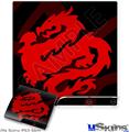 Decal Skin compatible with Sony PS3 Slim Oriental Dragon Red on Black