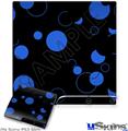 Decal Skin compatible with Sony PS3 Slim Lots of Dots Blue on Black