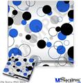 Decal Skin compatible with Sony PS3 Slim Lots of Dots Blue on White