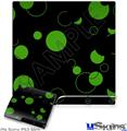 Decal Skin compatible with Sony PS3 Slim Lots of Dots Green on Black