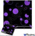 Decal Skin compatible with Sony PS3 Slim Lots of Dots Purple on Black