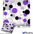 Decal Skin compatible with Sony PS3 Slim Lots of Dots Purple on White