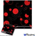 Decal Skin compatible with Sony PS3 Slim Lots of Dots Red on Black