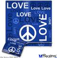 Decal Skin compatible with Sony PS3 Slim Love and Peace Blue