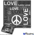 Decal Skin compatible with Sony PS3 Slim Love and Peace Gray