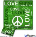 Decal Skin compatible with Sony PS3 Slim Love and Peace Green