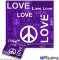 Decal Skin compatible with Sony PS3 Slim Love and Peace Purple