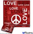 Decal Skin compatible with Sony PS3 Slim Love and Peace Red