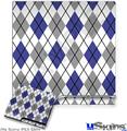 Decal Skin compatible with Sony PS3 Slim Argyle Blue and Gray