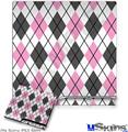 Decal Skin compatible with Sony PS3 Slim Argyle Pink and Gray