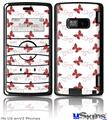 LG enV2 Skin - Pastel Butterflies Red on White