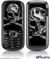 LG Rumor 2 Skin - Chrome Skull on Black