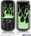 LG Rumor 2 Skin - Metal Flames Green