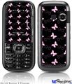 LG Rumor 2 Skin - Pastel Butterflies Pink on Black