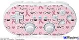 Wii Classic Controller Skin - Fight Like A Girl Breast Cancer Ribbons and Hearts