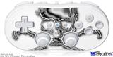 Wii Classic Controller Skin - Chrome Skull on White