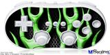 Wii Classic Controller Skin - Metal Flames Green