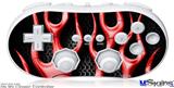 Wii Classic Controller Skin - Metal Flames Red