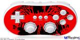 Wii Classic Controller Skin - Big Kiss Black on Red