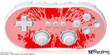 Wii Classic Controller Skin - Big Kiss Red on Pink