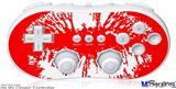 Wii Classic Controller Skin - Big Kiss White on Red