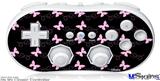 Wii Classic Controller Skin - Pastel Butterflies Pink on Black