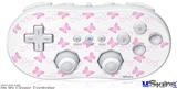 Wii Classic Controller Skin - Pastel Butterflies Pink on White