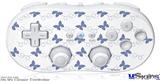 Wii Classic Controller Skin - Pastel Butterflies Blue on White